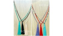 fashion necklace tassels bead crystal mix colorful wholesale alot free shipping
